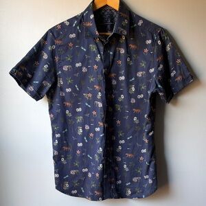 Ted Baker Navy Floral, wildlife print  Men's Shirt size 4 / L in US